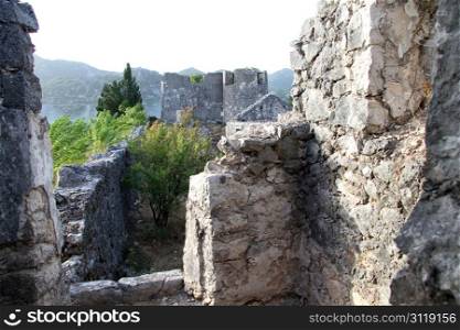 Ruins of old fortress Besac near Virpazar, Montenegro