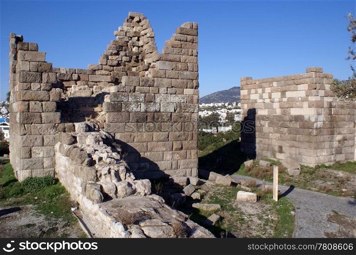 Ruins of old Myndos gate in Bodrum, Turkey