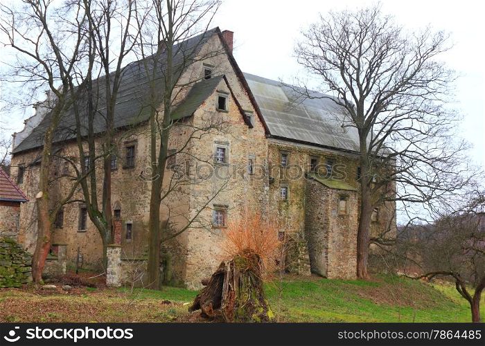 Ruins of old palace in Maciejowiec Poland