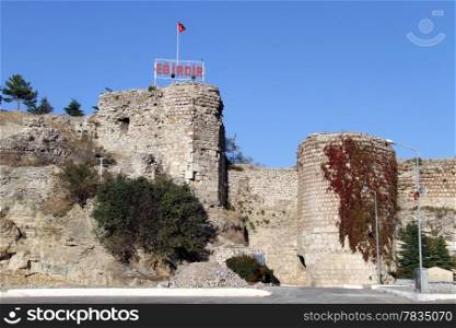 Ruins of old roman fortress in Egirdir, Turkey