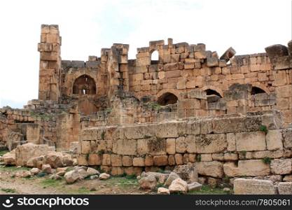 Ruins of old roman temple in Baalbeck, Lebanon