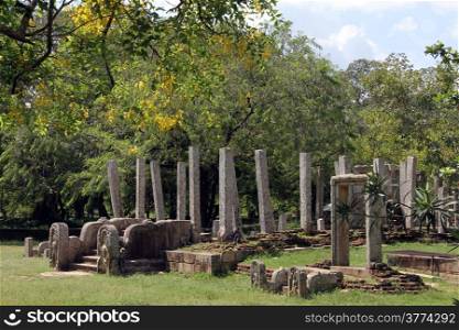 Ruins of old temple in Anuradhapura, Sri Lanka