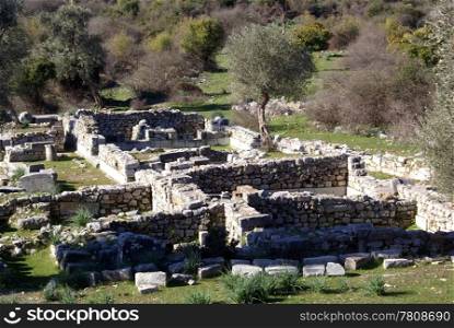 Ruins of old temple in Kaunos near Dalyan, Turkey