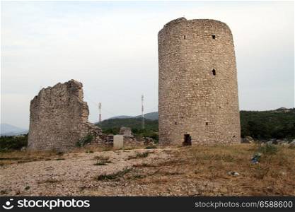 Ruins of old turkish castle in Drnish, Croatia