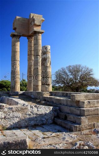 Ruins of one of ancient temples of Aphrodite on Rhodes, Greece