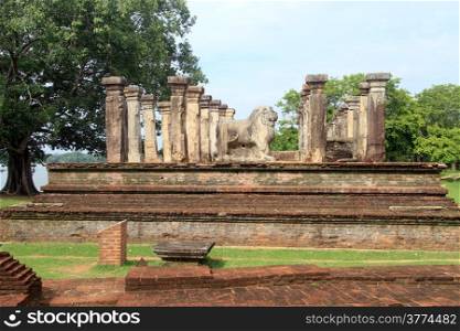 Ruins of palace Nissanka Mala in Polonnaruwa, Sri Lanka