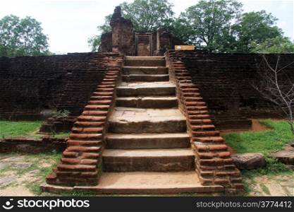 Ruins of Potgul Vihara in Polonnaruwa, Sri Lanka