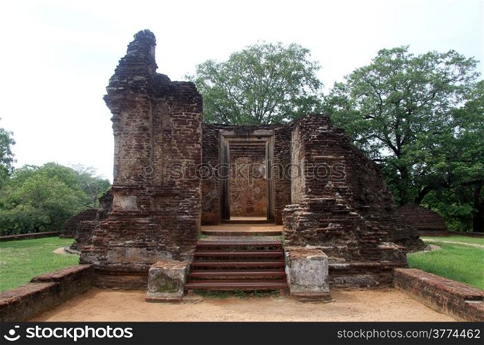 Ruins of Potgul Vihara in Polonnaruwa, Sri Lanka
