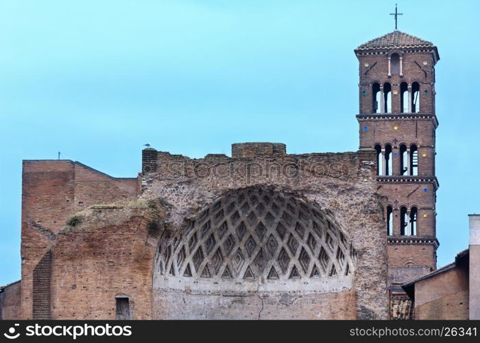 Ruins of Roman Forum in Rome.