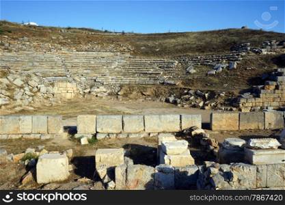 Ruins of roman theater in Antiohia Pisidia near Yalvac, Turkey
