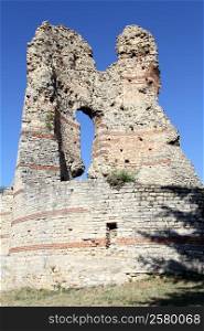 Ruins of round tower in Kula, Bulgaria