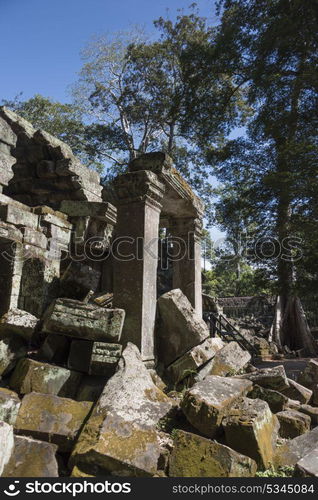 Ruins of Ta Prohm Temple, Angkor Archaeological Park, Krong Siem Reap, Siem Reap, Cambodia