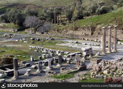Ruins of temple Asklepion in Bergama, Turkey