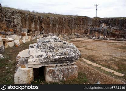 Ruins of temple in Antiohia Pisidia, Turkey