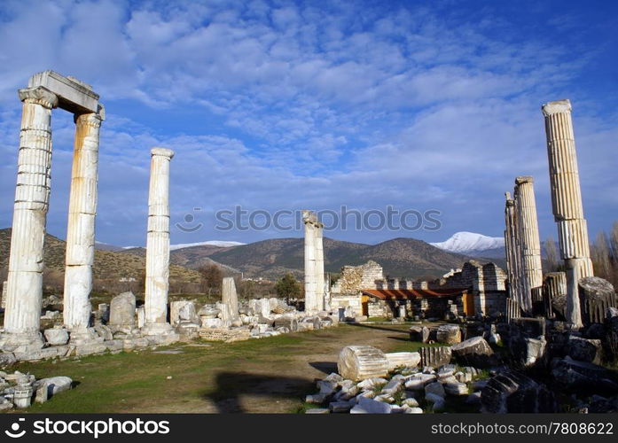 Ruins of temple in Aphrodisias, Turkey