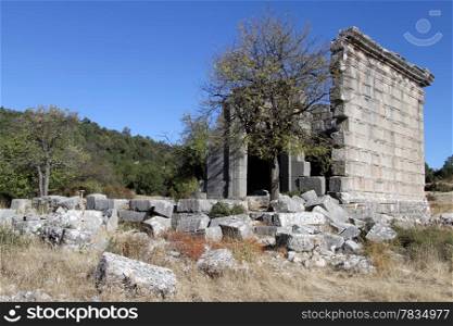 Ruins of temple of All Emperiors in Adada, Turkey