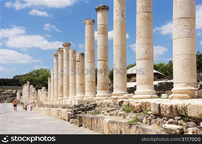 Ruins of the ancient Roman city Bet Shean, Israel