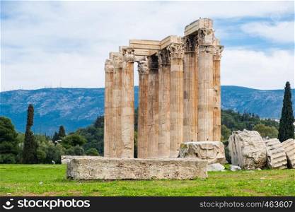 Ruins of the ancient Temple of Olympian Zeus in Athens (Olympieion or Columns of the Olympian Zeus)