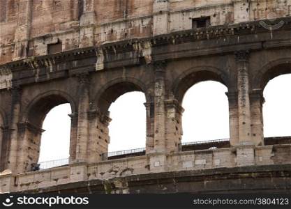 Ruins of the Colosseum in Rome, Italy