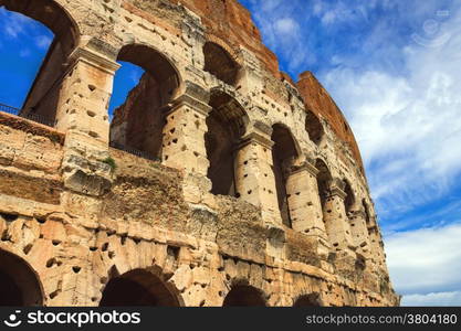 Ruins of the Colosseum in Rome, Italy