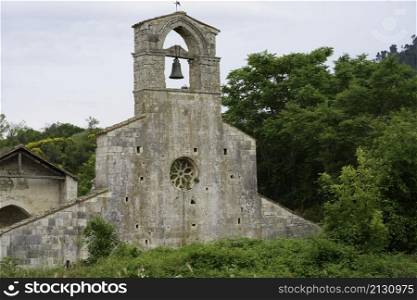 Ruins of the medieval church of Santa Maria di Cartignano, near Bussi sul Tirino (Pescara, Abruzzi, Italy)