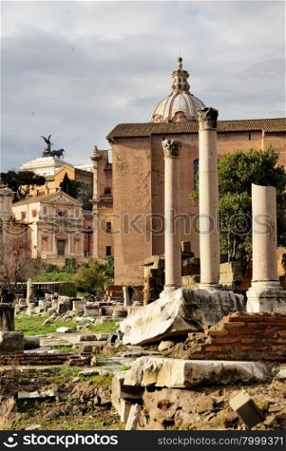 Ruins of the roman forum, Rome, Italy