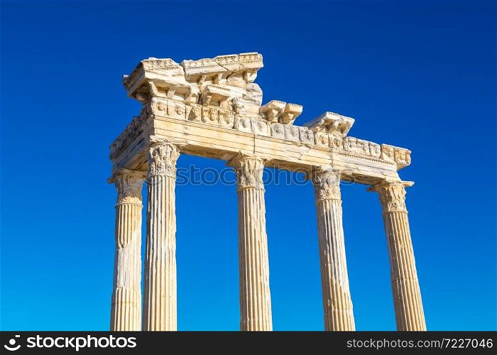 Ruins of the Temple of Apollo in Side in a beautiful summer day, Antalya, Turkey