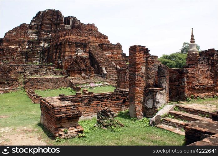 Ruins of wat Mahathat in Ayuthaya, Thailand