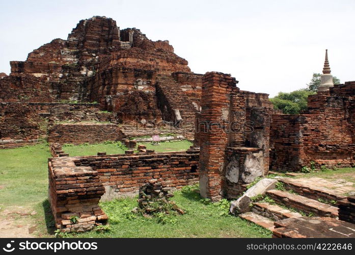 Ruins of wat Mahathat in Ayuthaya, Thailand