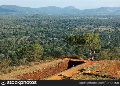 Ruins on top of Sigiriya rock. Sri Lanka