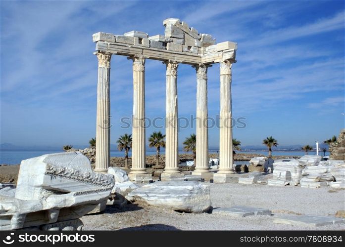 Ruinsof Athena temple in Side, Turkey