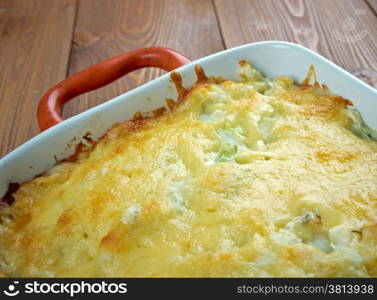 Rumbledethumps - traditional dish from the Scottish Borders. The main ingredients are potato, cabbage and onion