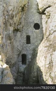 Rumoured to be a smuggler cave, Culver Hole was a dovecote dating back to thirteenth or fourteenth century. Port Eynon, Gower Peninsula, Swansea, South Wales, United Kingdom.