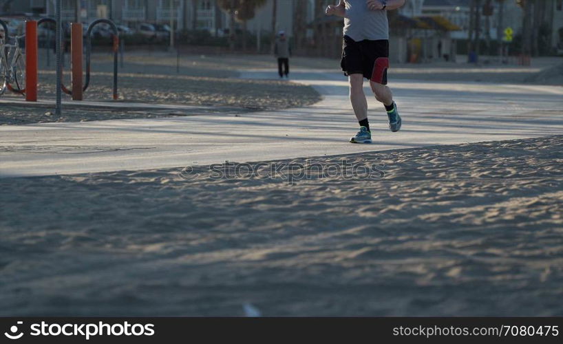 Runners near the Santa Monica Pier.