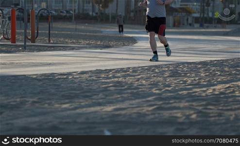Runners near the Santa Monica Pier.