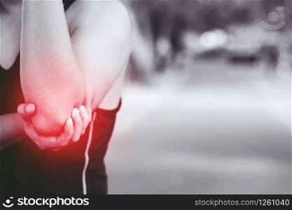 Runners suffering from severe elbow injuries caused by accidents during physical testing.