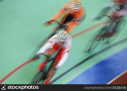 running at high speed cyclists