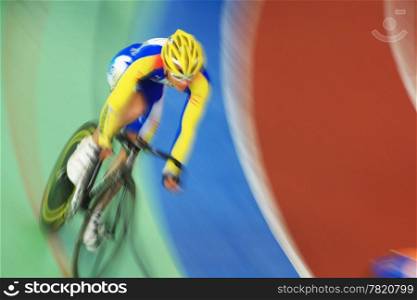 running at high speed cyclists