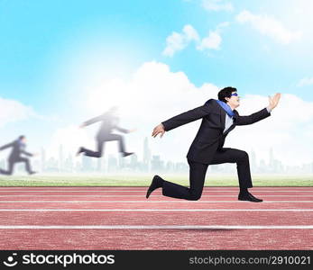 Running businessman