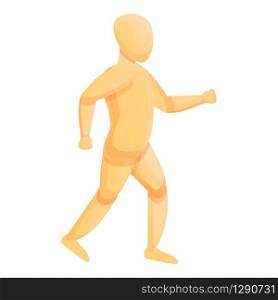 Running kid mannequin icon. Cartoon of running kid mannequin vector icon for web design isolated on white background. Running kid mannequin icon, cartoon style