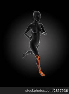running pose with just leg highlighted