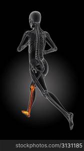 running side pose with right leg highlighted