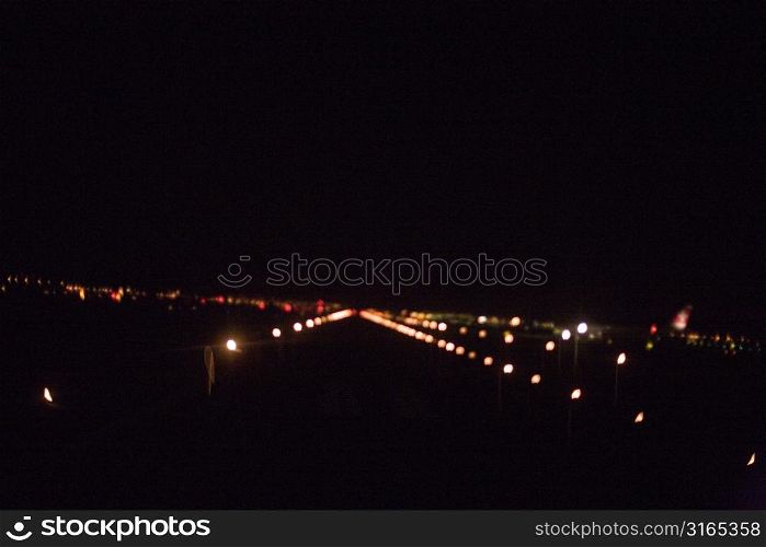 Runway Lights at Night