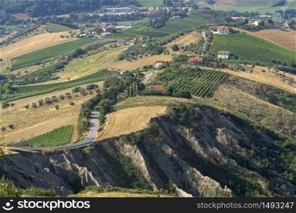 Rural landscape at summer from Ripatransone, Ascoli Piceno, Marches, Italy