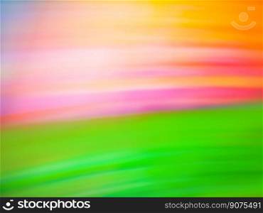 Rural landscape field and grass and colorful bright sunset blur background.. Landscape during sunset blurred in motion. Colorful blurred background
