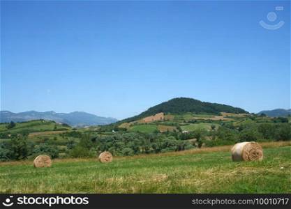 Rural landscape in Abruzzo near Castel di Sangro, L Aquila province, Italy, at summer