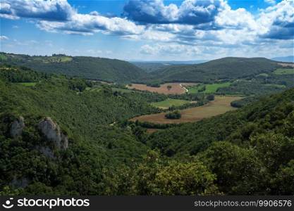 Rural landscape in Val Teverina, Terni province, Umbria, Italy, near Amelia at summer