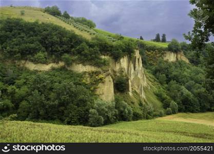 Rural landscape near Ripatransone, in Ascoli Piceno province, Marche, Italy, at springtime
