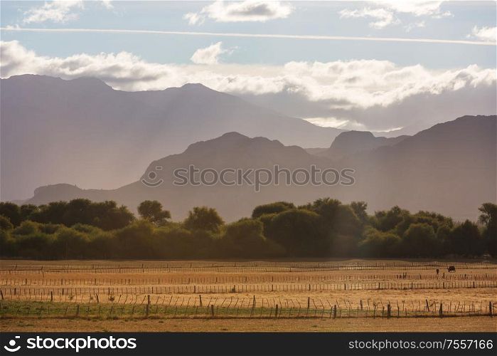 Rural landscapes in Argentina mountains