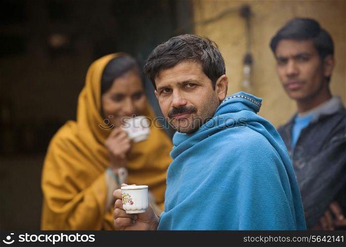 Rural people having tea